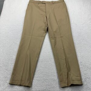 JB Britches Mens Khaki Torino Dress Pants 36R 100% Worsted Wool Made in Italy